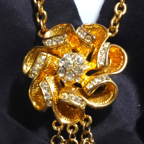 Vintage CZ Rose Gold Necklace - Picture 3 of 3